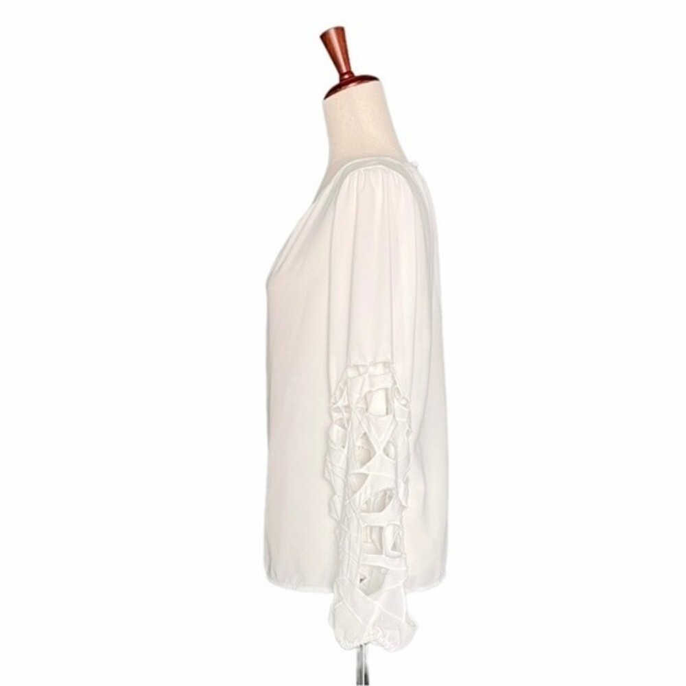 NWT Joie Top Long Sleeve Broderie Lace Blouse Ivory Crepe Women’s Size Small NEW - Picture 5 of 16